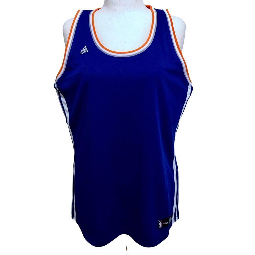 Adidas NWOT NBA Blue, White, Orange and Grey Jersey Women 2XL